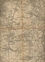 1884 Dürnkrut és Bösing katonai térkép/ Dürnkrut und Bösing Militärlandkarte