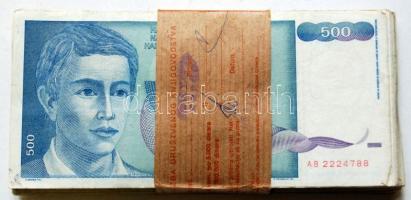 Jugoszlávia 1990. 500D (100x) kötegelve T:vegyes