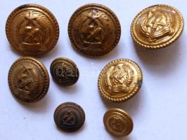 8db búza és kalapács egyenruha gomb