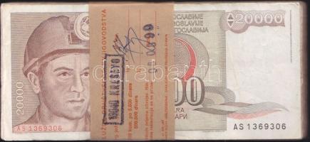 Jugoszlávia 1987. 20.000D (100x) kötegelve T:vegyes