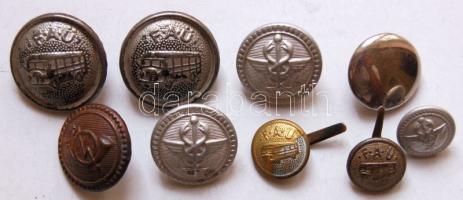 9db "FAÜ" és póstás egyenruha gomb