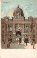 Vienna Castle gate litho
