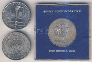 Oroszország/Szovjetunió 1980. 1R "Moszkvai olimpia" T:2 + 1985. 1R "II. világháborús győzelem" + 1R "Antiimperialista fórum" T:2