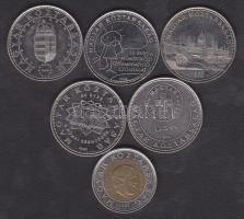 2002. 100Ft "Kossuth" + 2004-2007. 50Ft 5db klf emlékverete T:1,2