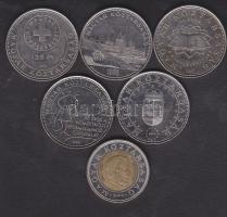 2002. 100Ft "Kossuth" + 2004-2007. 50Ft 5db klf emlékverete T:1,2