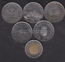 2002. 100Ft "Kossuth" + 2004-2007. 50Ft 5db klf emlékverete T:1,2