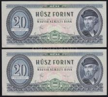 1980. 20Ft (2x) egymásutáni sorszámmal T:II