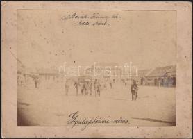 cca 1900 Gyulafehérvár Novák Ferenc tér keményhátú fotó, kissé foltos (18 × 13 cm)