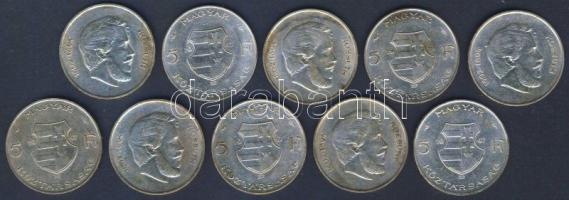 1947. 5Ft Ag "Kossuth" (10x) T:2+,2,3