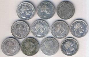 Ausztria 1870-1872. 10h (11x) Ag T:vegyes