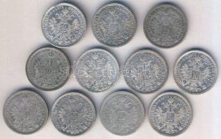 Ausztria 1870-1872. 10h (11x) Ag T:vegyes