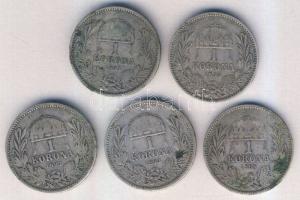 1893-1894. 1K (5x) Ag T:vegyes