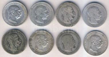 Ausztria 1893-1916. 1K (8x) klf évszámmal T:vegyes