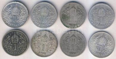 Ausztria 1893-1916. 1K (8x) klf évszámmal T:vegyes
