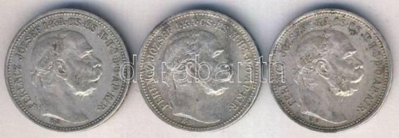 1912-1915. 1K (3x) klf évszámmal Ag T:vegyes