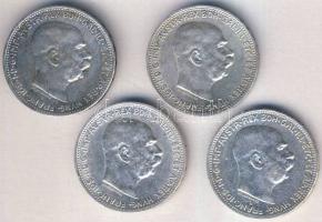 Ausztria 1915. 1K (4x) Ag T:vegyes