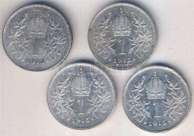Ausztria 1915. 1K (4x) Ag T:vegyes