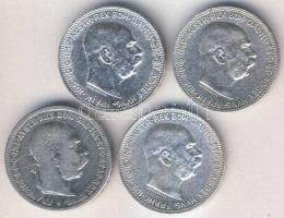Ausztria 1893-1915. 1K (4x) Ag T:vegyes