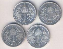 Ausztria 1893-1915. 1K (4x) Ag T:vegyes