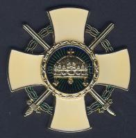 Magyar Szent Korona Rend tisztikeresztje hadidíszítménnyel és kardokkal német gyűjtői replikája, elírt "Nagylánya" tanúsítvánnyal T:1