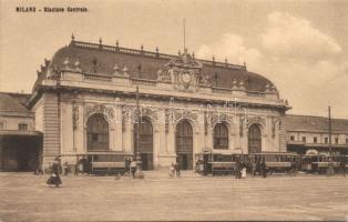 Milan Central Railway Station with trams