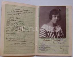 1924 Puhafedeles útlevél inflációs okmánybélyeggel / Passport