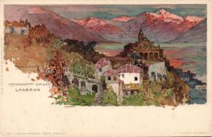 Locarno with Lake Maggiore and Madonna del Sasso litho s: Manuel Wielandt