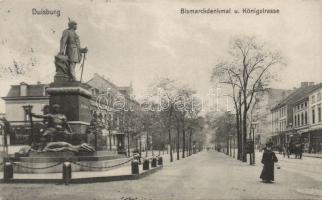 Duisburg King street with Bismarck monument