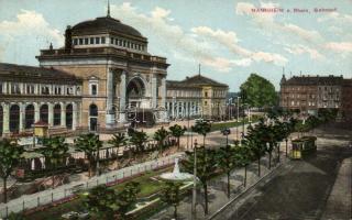 Mannheim railway station with tram (EB)