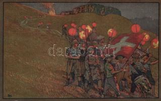 Bundesfeier Switzerland 1912 Patriotic postcard Ga. litho