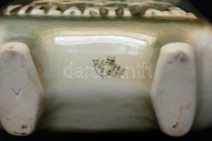 Zsolnay jelzéssel ellátott porcelán kulacs / Zsolnay chinaware gourd 16 cm