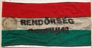 1945 Rendőrségi karszalag kétnyelvű és rendőrségi pecséttel