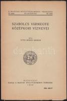 1940 Szabolcs Vármegye Középkori víznevei