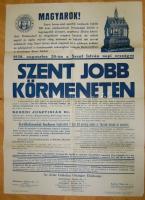 1938 Szent Jobb Körmenet nagyméretű plakátja 50x70 cm
