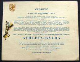 1932 A MAC többlapos meghívója az Athleta-bálra