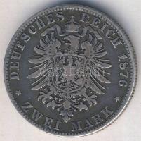Német Birodalom / Bajorország 1876D 2M Ag "Ludwig II" T:3