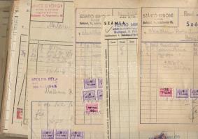 60 db számla, számlailleték bélyeggel 1930-1949