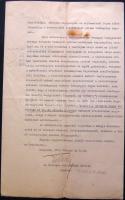 1918 gróf Teleki Pál miniszterelnök aláírása hivatalos papíron