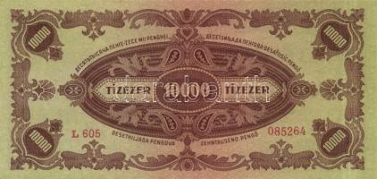 1945. 10000P "Forradalmaink pénzei kiállítás Kecskemét, 1969. március 23-30" felülbélyegzé...