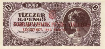 1946. 10000BP "Forradalmaink pénzei kiállítás Kecskemét, 1969. március 23-30" felülbélyegzéssel T:I