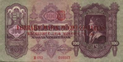 1930. 100P "Forradalmaink pénzei kiállítás Kecskemét, 1969. március 23-30" felülbélyegzéssel T:I