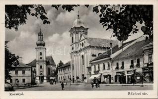 Rozsnyó Rákóczi square with Tátra Bank and the shop of Schnitzer