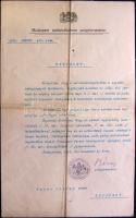 1911 Bárczy István budapesti főpolgármester aláírása hivatalos papíron
