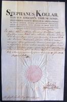 1834 Kollár István és Viber József püspökök aláírása hivatalos papíron