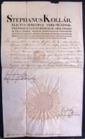 1836 Kollár papírján Rudnyánszky József és Viber József püspökök aláírása