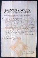 1878 Koválik János püspök és Haulik György érsek, bíboros aláírása hivatalos papíron