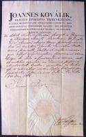 1818 Kovalik érsek és Kunszt József érsek aláírása hivatalos papíron
