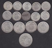 Hollandia 1896-1941. 10c, 25c, 1/2G (15x) Ag T:vegyes