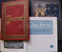 3 db német nyelvű könyv: 1883 Der Rattenfänger von Hameln, Frithjof Sage, Die Frau in Der Kunst