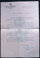 1978 Méhes Lajos kommunsta politikus későbbi KISZ elnök saját kezű aláírása levélen